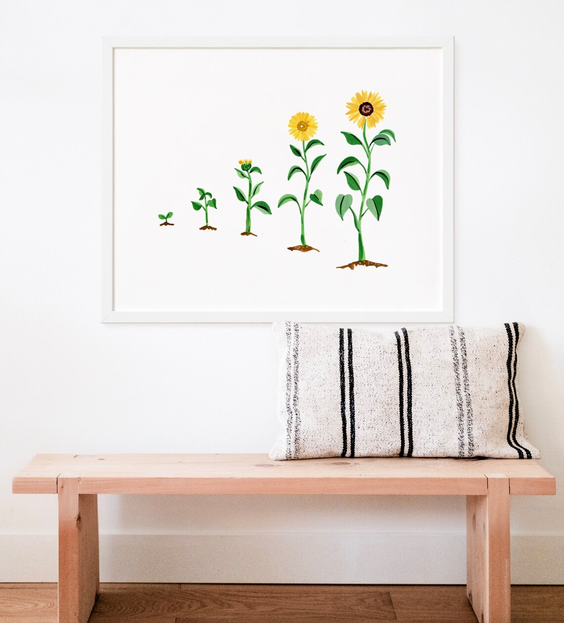 Sunflower Evolution Watercolor Art Print, Bohemian - Image 3