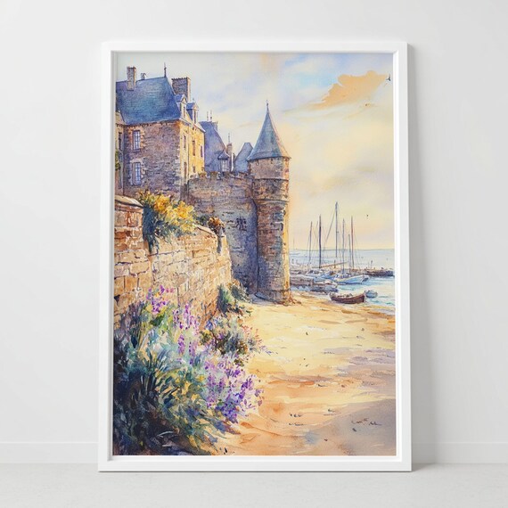 Saint Malo France Coastal Travel Poster