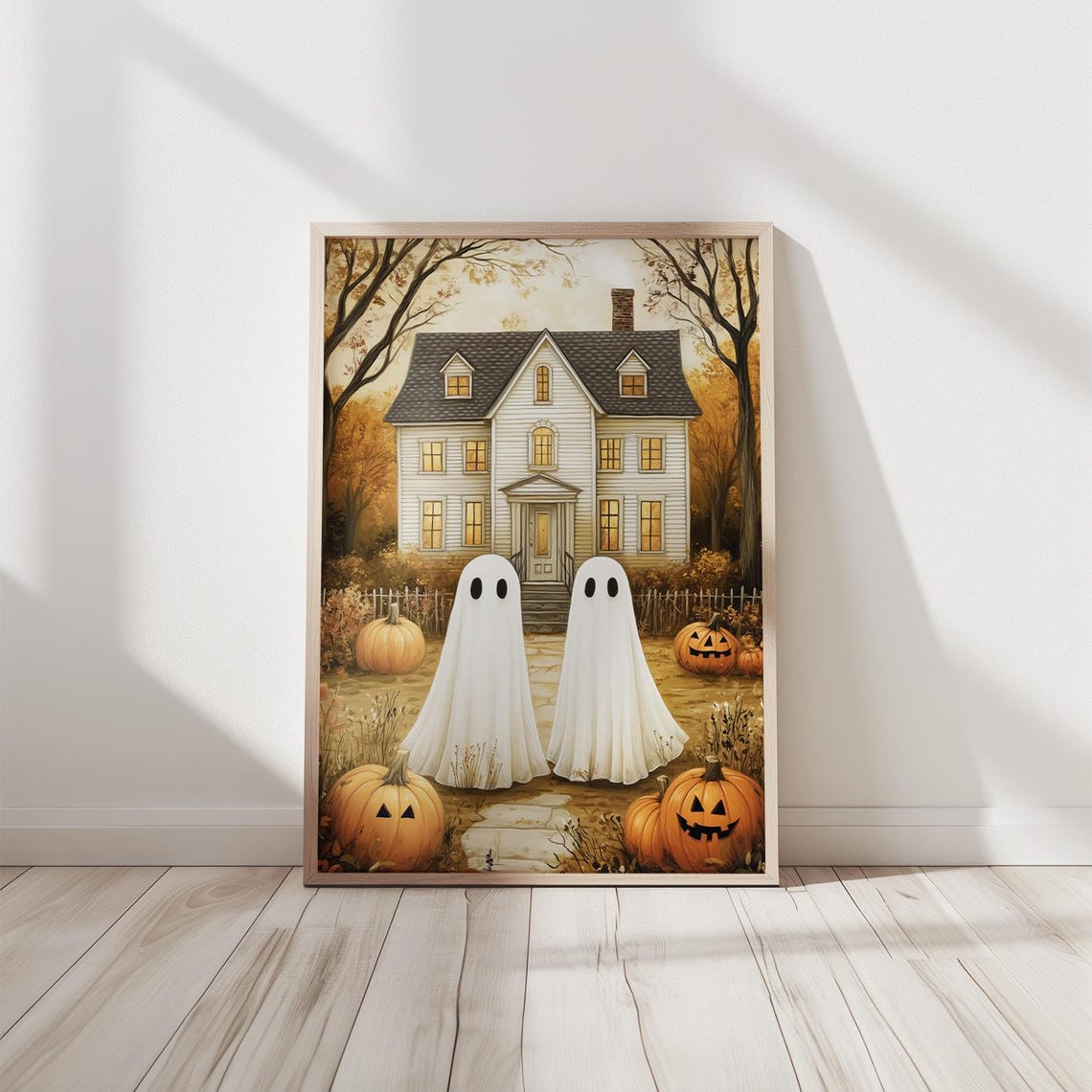 Vintage Cute Art Print Halloween Wall Poster Spooky Decor