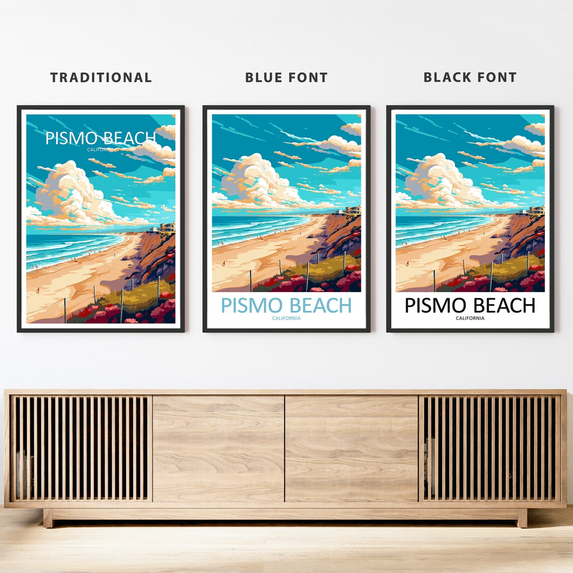 Pismo Beach Travel Print, California Coastal Decor - Image 2
