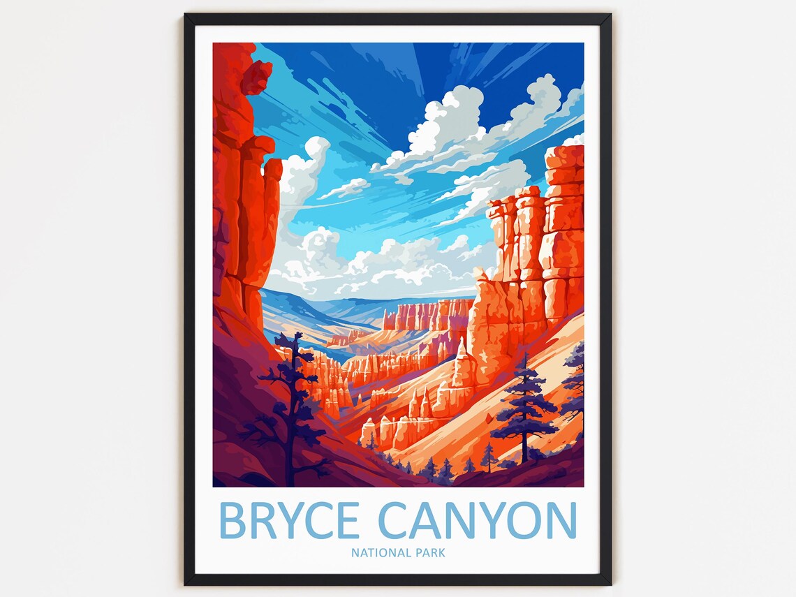 Bryce Canyon National Park Travel Poster, Landscape