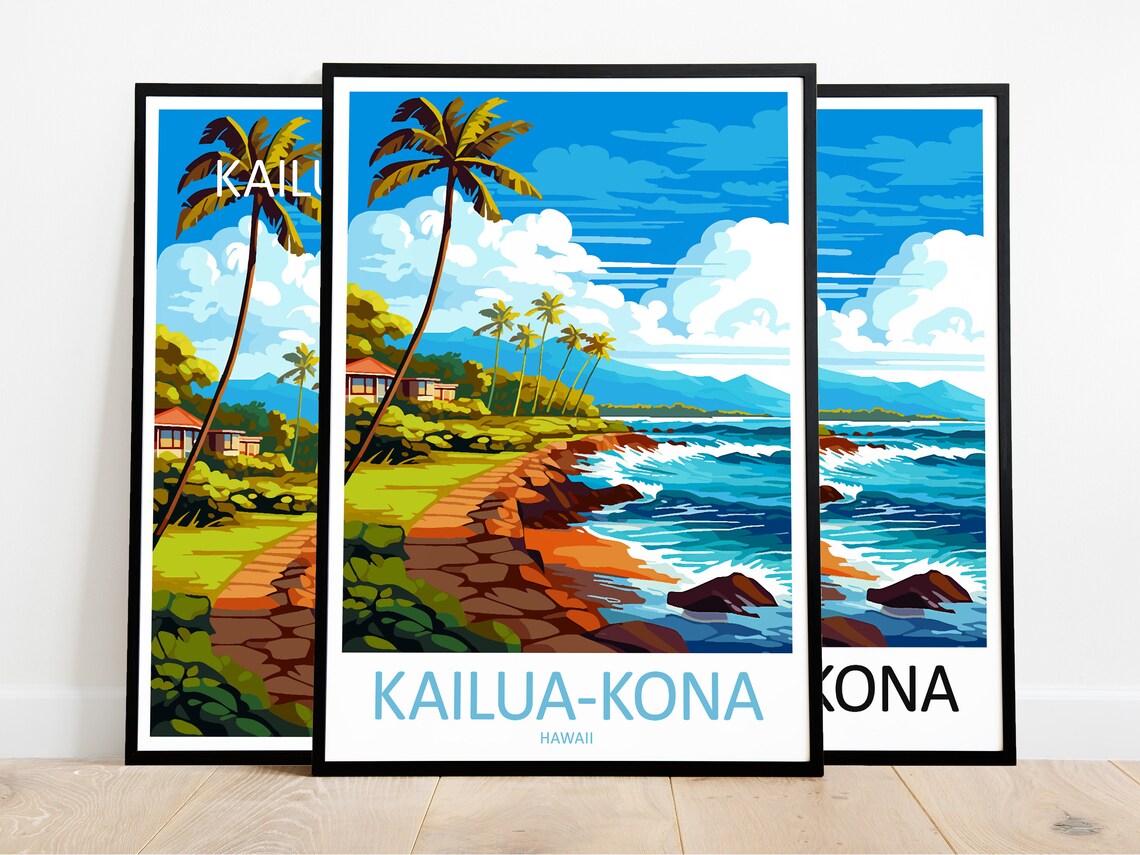 Kailua Kona Travel Poster, Hawaii Wall Decor - Image 3