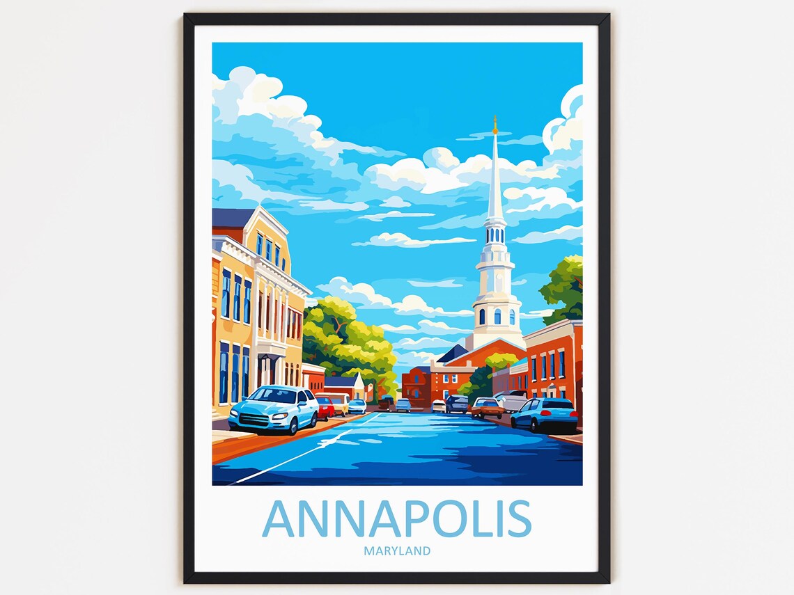 Annapolis Travel Poster, Maryland Gift for Art Lovers