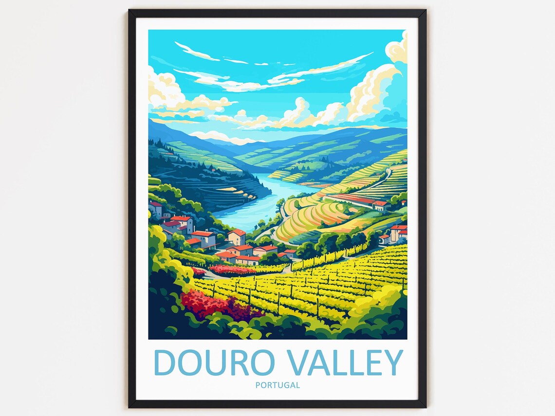 Douro Valley Travel Poster, Portugal Wall Decor