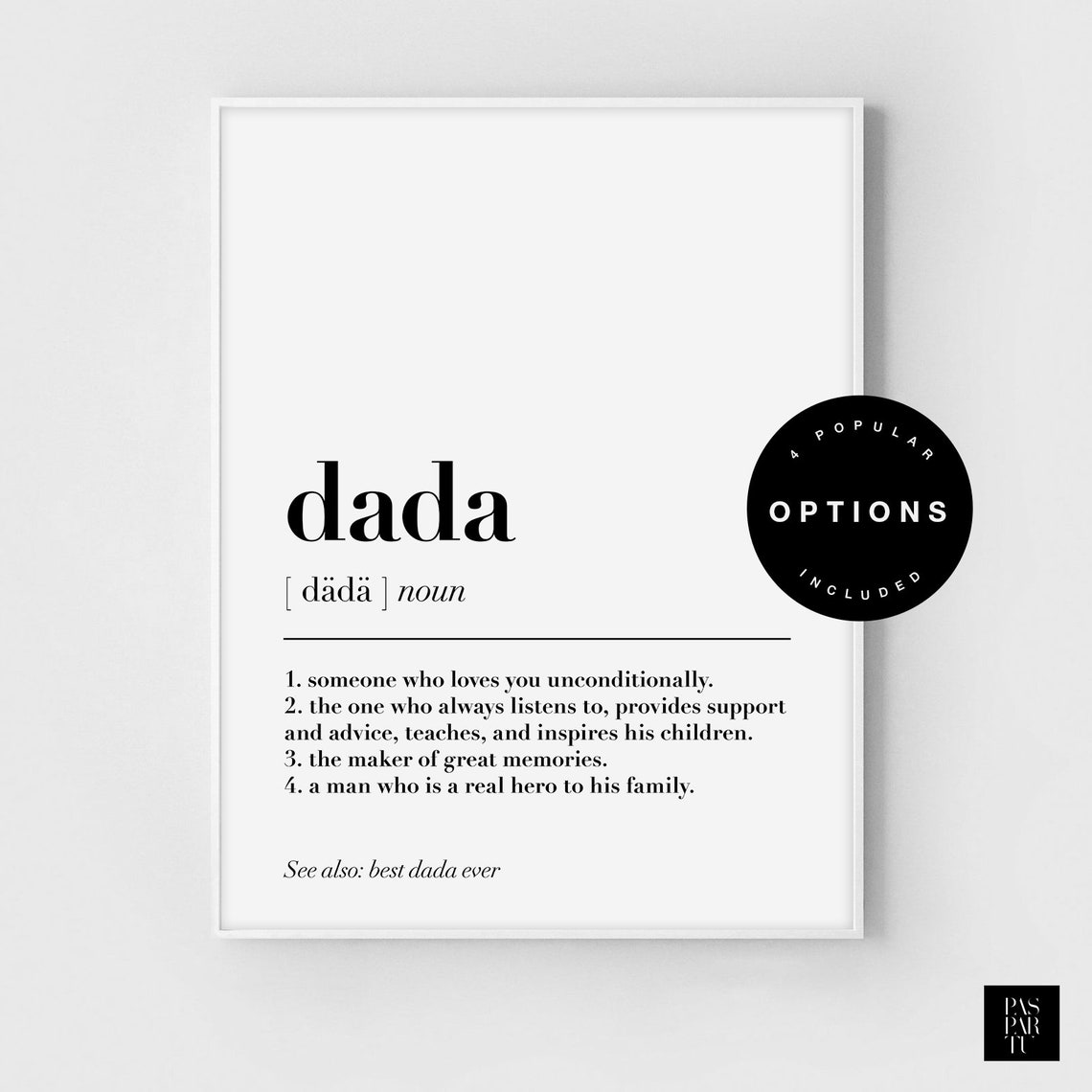 Gift For Dad Print Dad Definition Daddy Definition Dada Funny Definition Father Poster Photo Gift For Dad Fathers Day Gift - Image 3