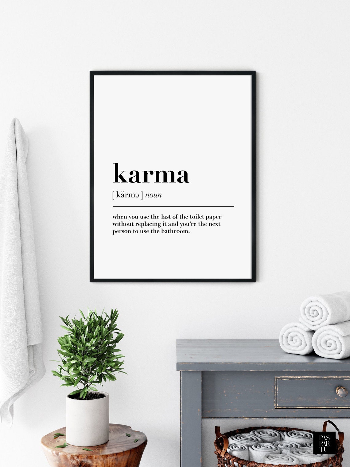 Karma Definition Bathroom Quote Typography Art Print - Image 4