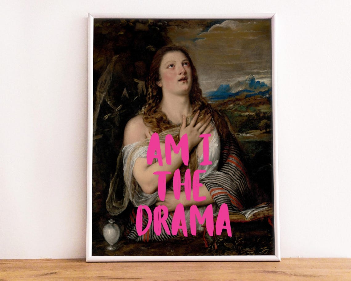 Am I The Drama Baroque Portrait Altered Classical Painting Poster - Image 2