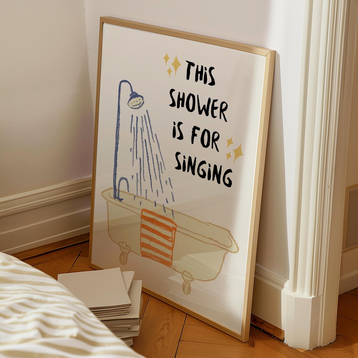Shower Is for Singing Funny Bathroom Art Print - Image 4
