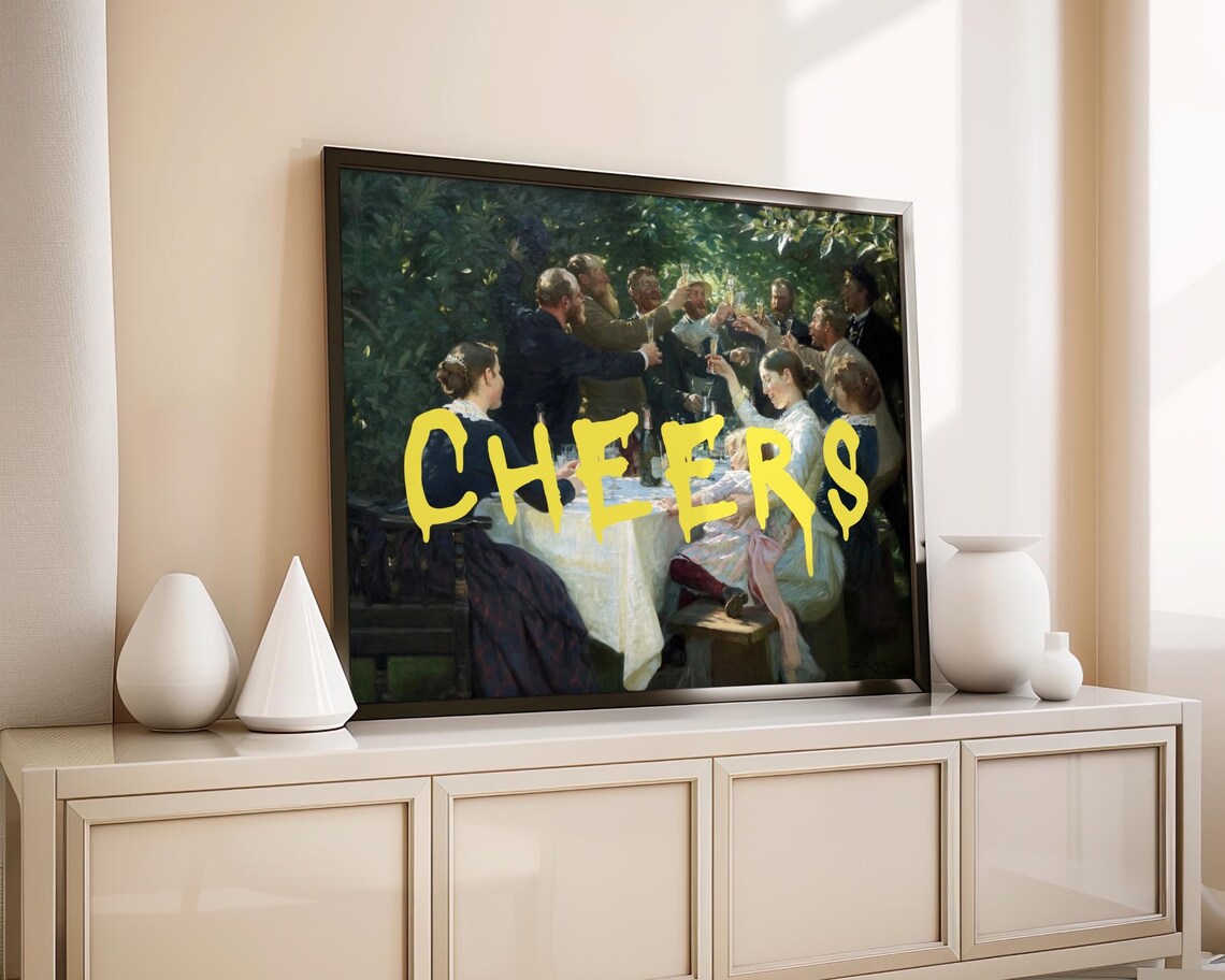 Cheers Altered Hip Hip Hurrah Kroyer Party Toast Painting Poster - Image 4