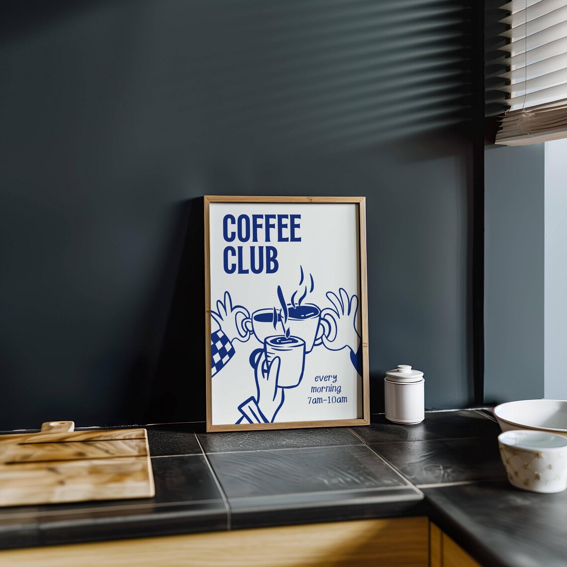 Retro Coffee Club Coffee Kitchen Wall Art Print - Image 7