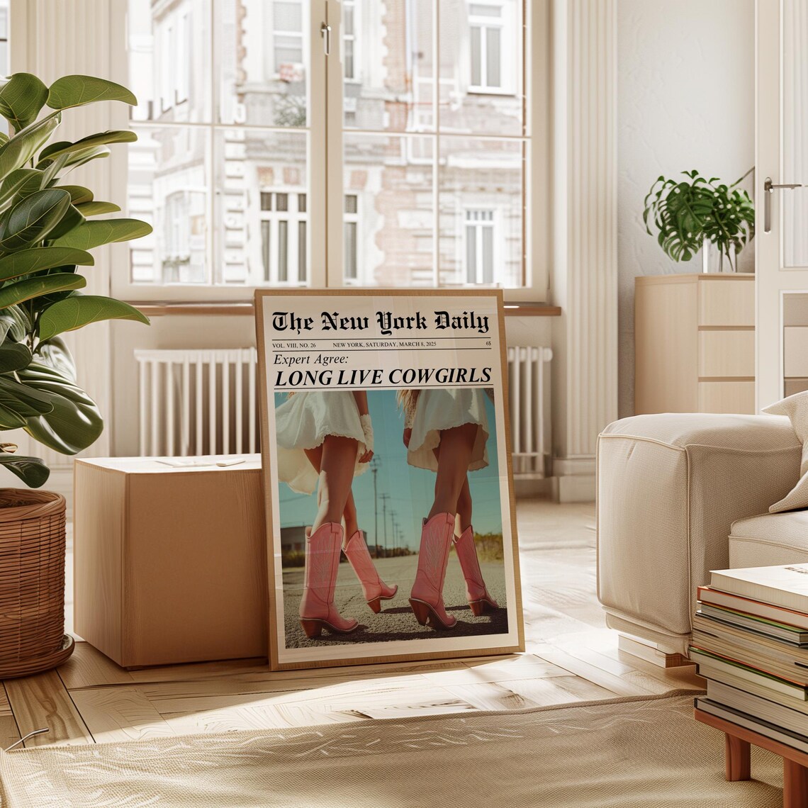Long Live Cowgirls Preppy Retro Art Print - Image 3