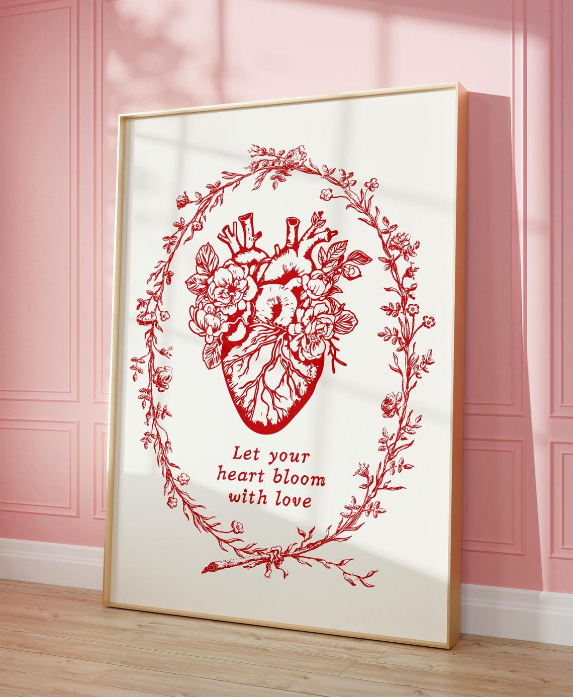 Let Your Heart Bloom With Love Floral Anatomical Heart Poster - Image 8