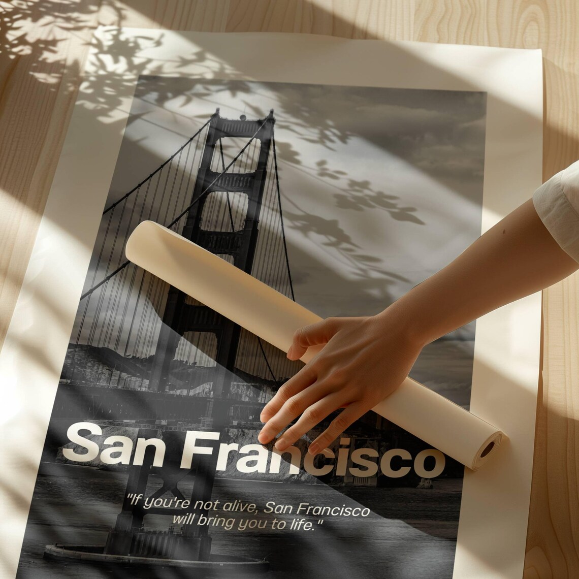 San Francisco Travel Poster, Golden Bridge - Image 3