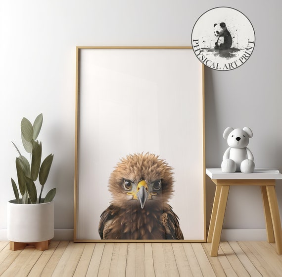 Baby Eagle Wall Art Physical Print Animal Illustration Nursery Decor Infant Matte Poster