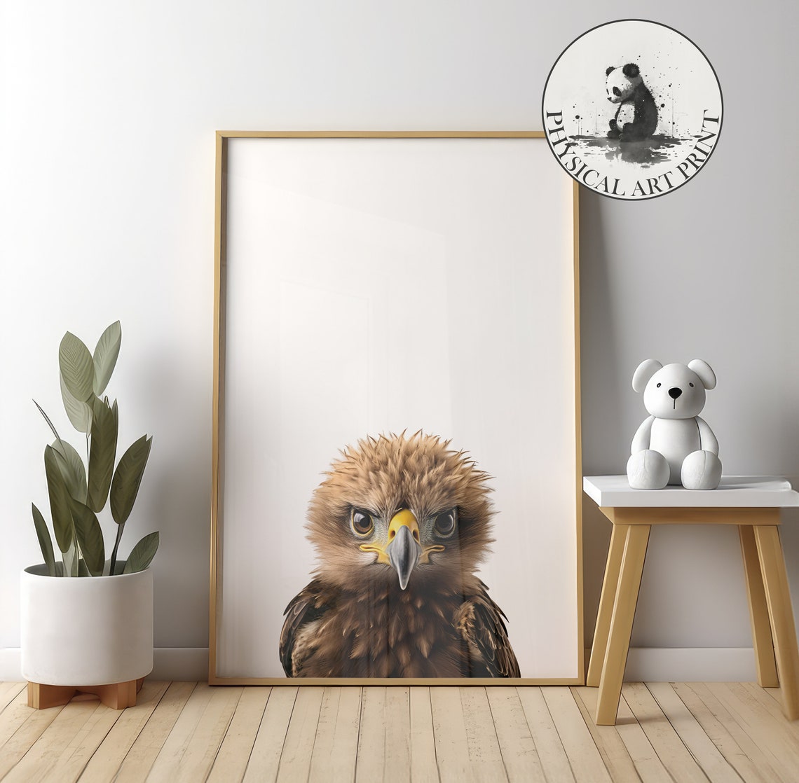 Baby Eagle Wall Art Physical Print Animal Illustration Nursery Decor Infant Matte Poster