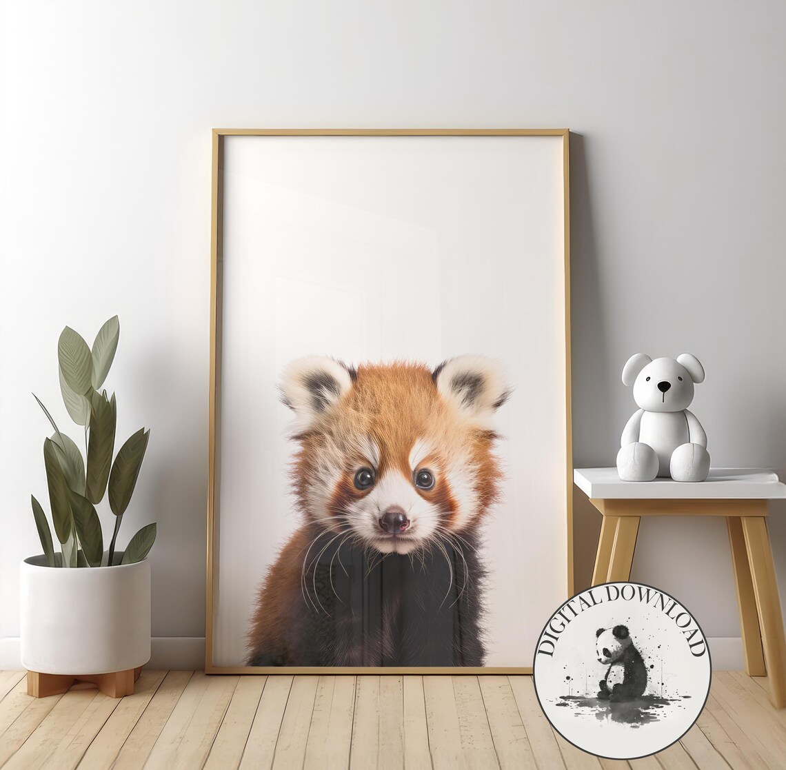 Red Panda Cute Illustration Nursery Decor Art Print
