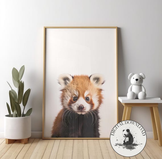 Red Panda Cute Illustration Nursery Decor Art Print