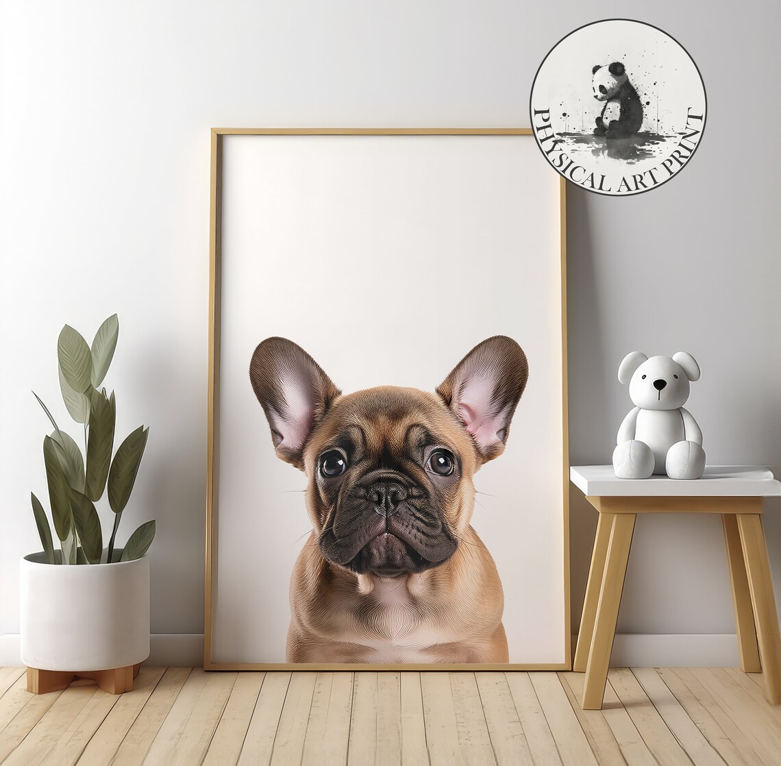 French Bulldog Puppy Close-Up Portrait Cute Dog Nursery Poster