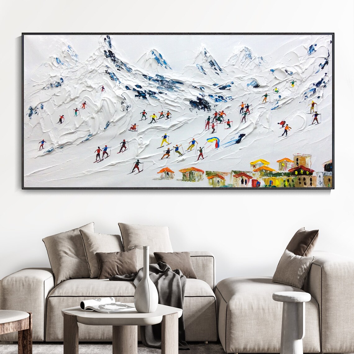 Custom Skier on Snowy Mountain Wall Art Print - Image 2
