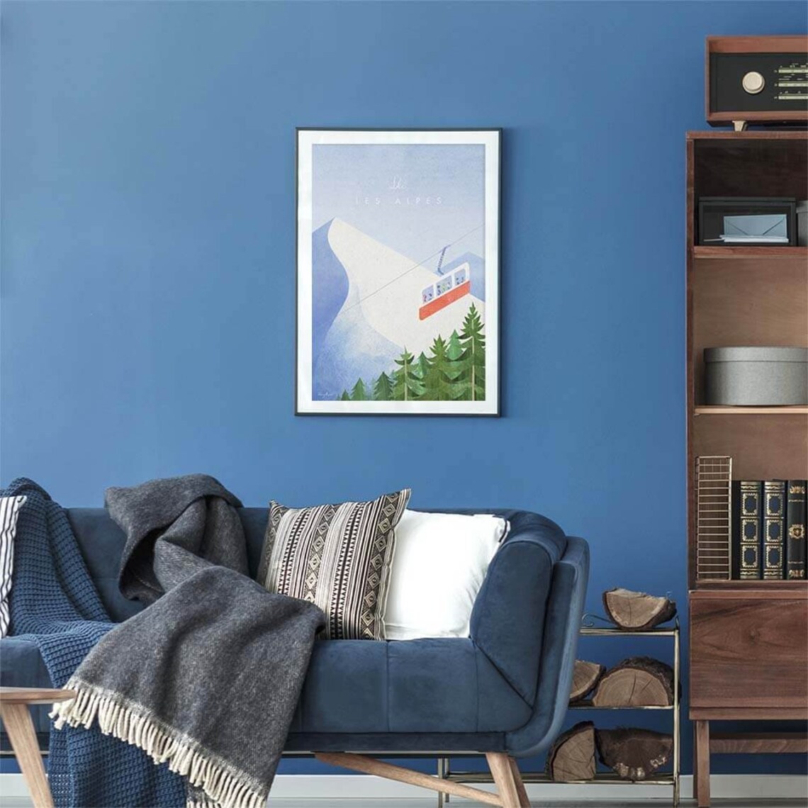 Les Alpes Vintage Travel Poster, Minimalist Landscape - Image 3