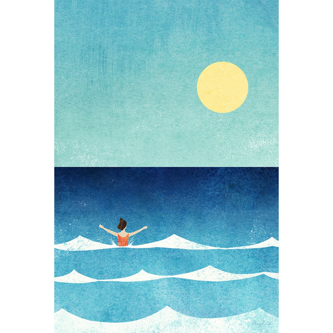 Sea Swim II by Henry Rivers, Coastal Art Print - Image 3