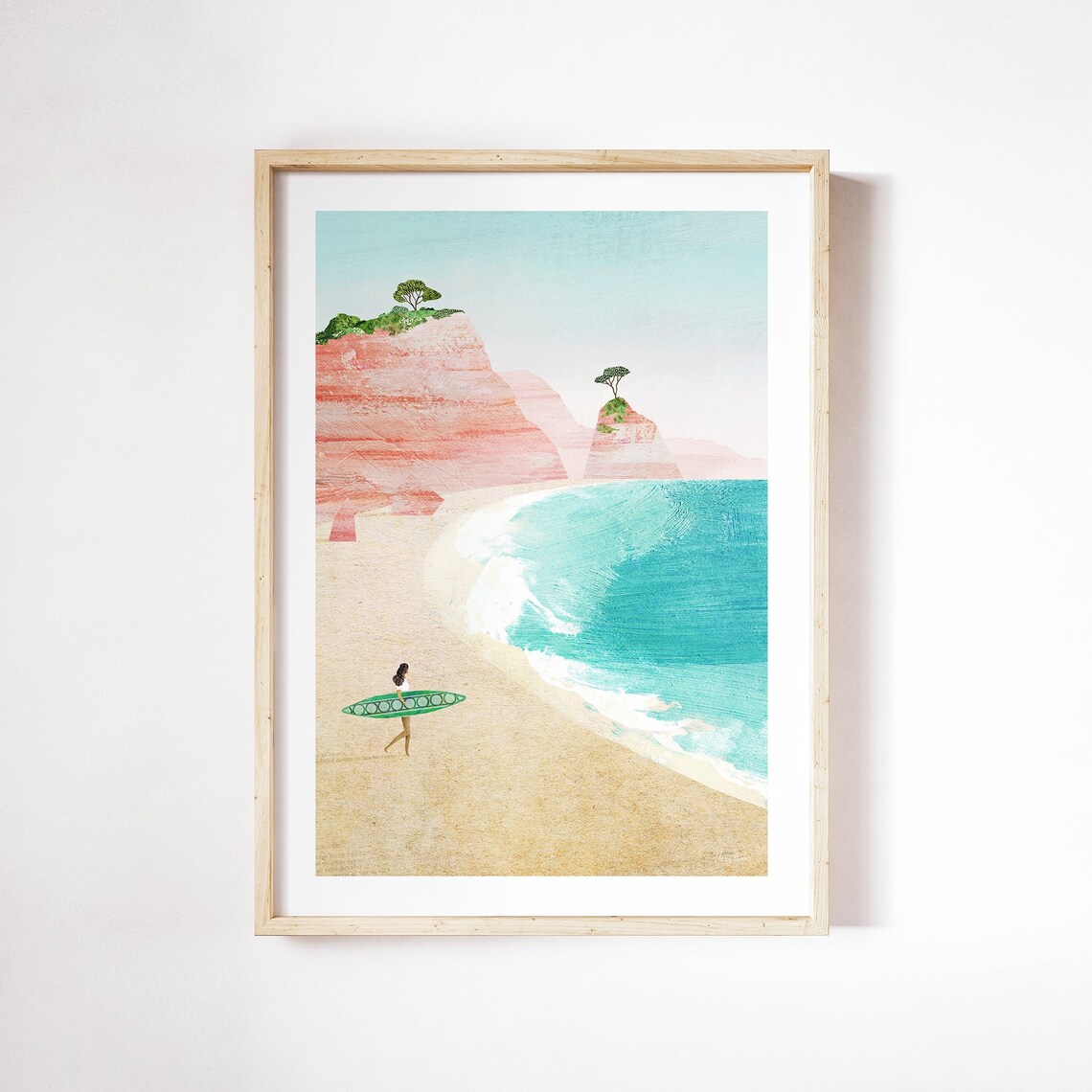 Surf Girl By Henry Rivers, Surf Beach Art Print