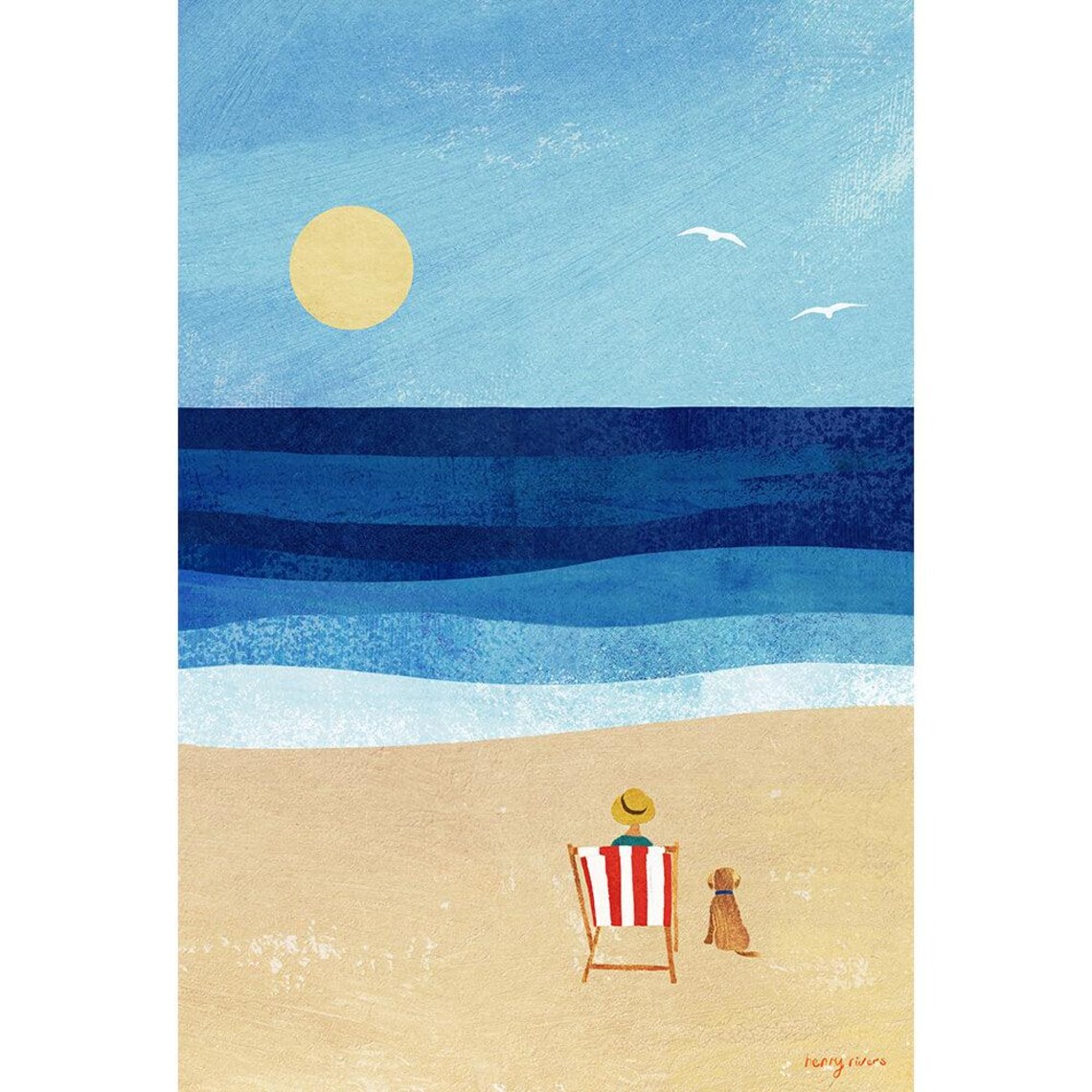 Deckchair Dog Seaside Print By Henry Rivers - Image 3