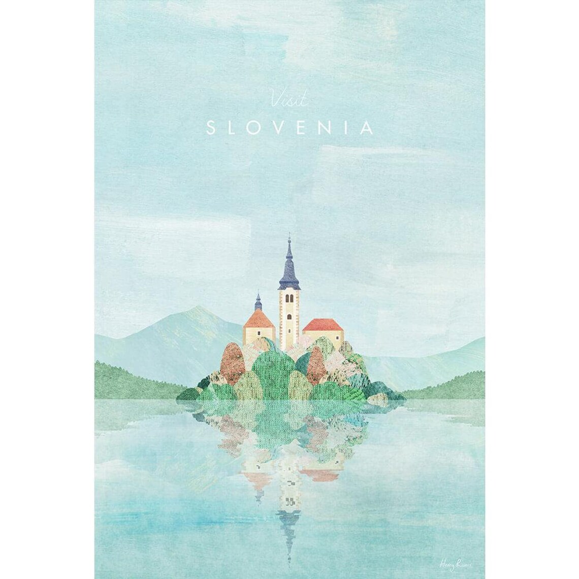 Slovenia By Henry Rivers, Lake Bled Travel Poster - Image 2