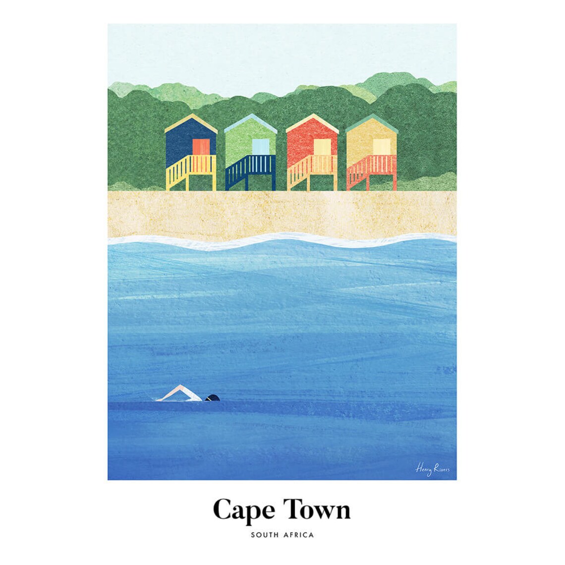Cape Town Muizenberg Travel Poster by Henry Rivers - Image 3