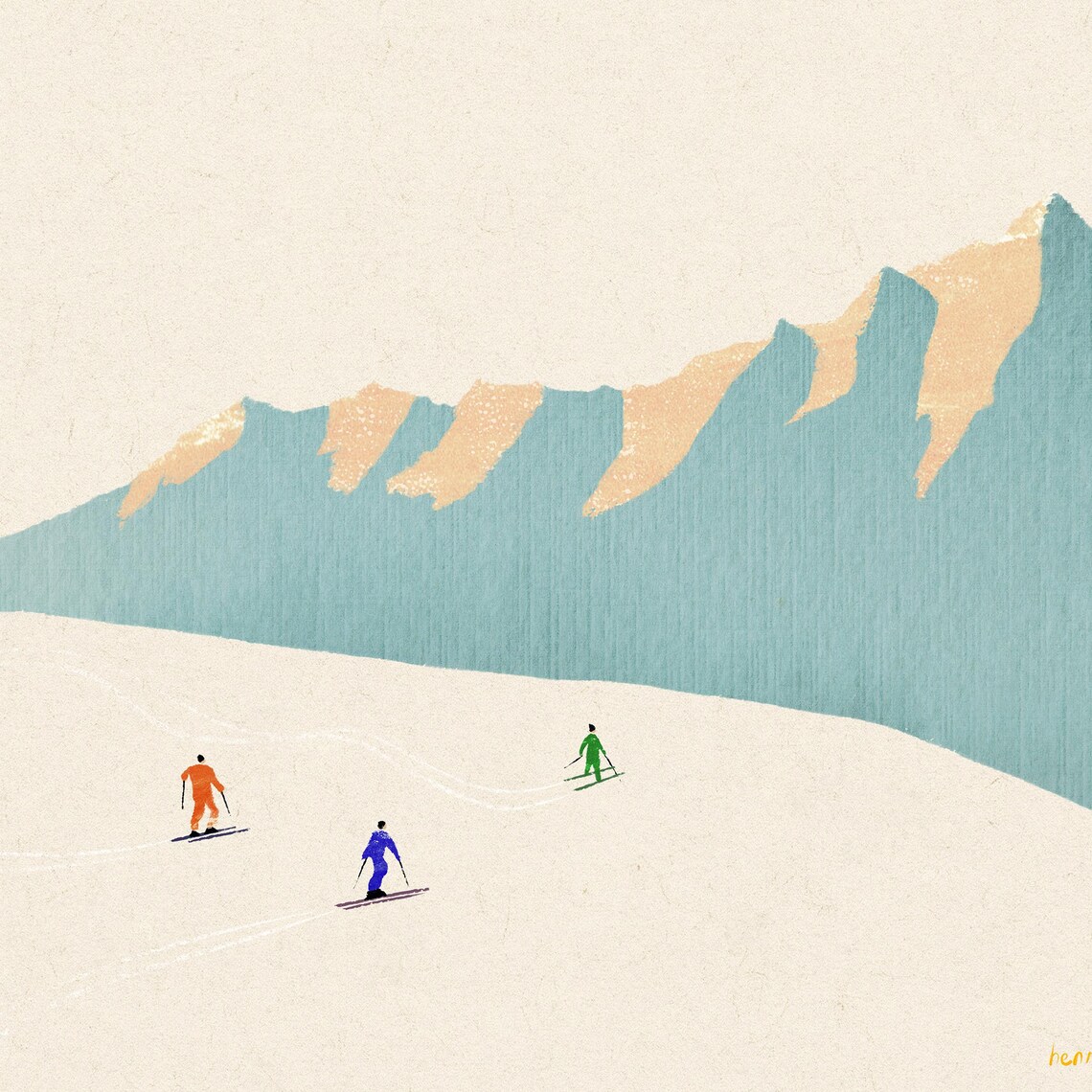 Henry Rivers Skiing Mountain Resort Art Print - Image 2