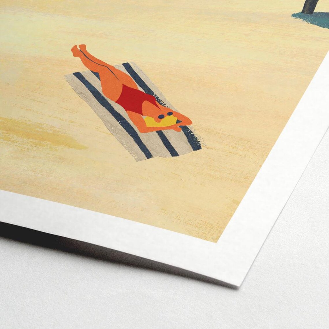 Summer Lake by Henry Rivers, Minimalist Art Print - Image 2