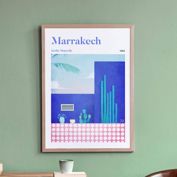 Marrakech by Henry Rivers, Morocco Travel Poster