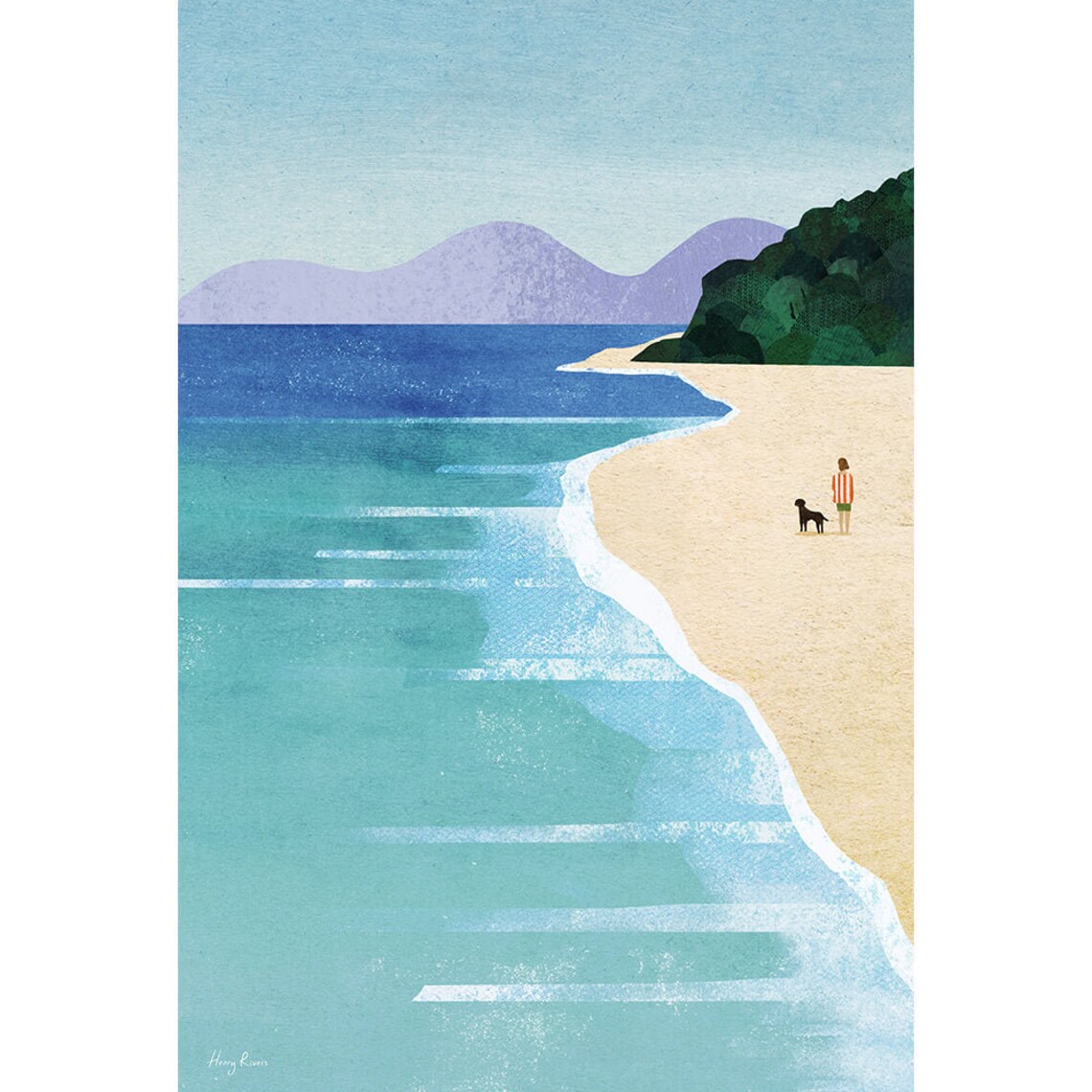 Beach Girl II by Henry Rivers, Coastal Poster - Image 3
