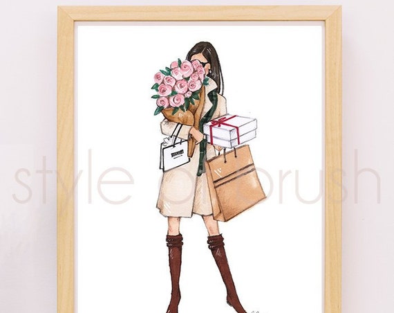 Shopping Illustration Fashion Girl Fashion Illustration