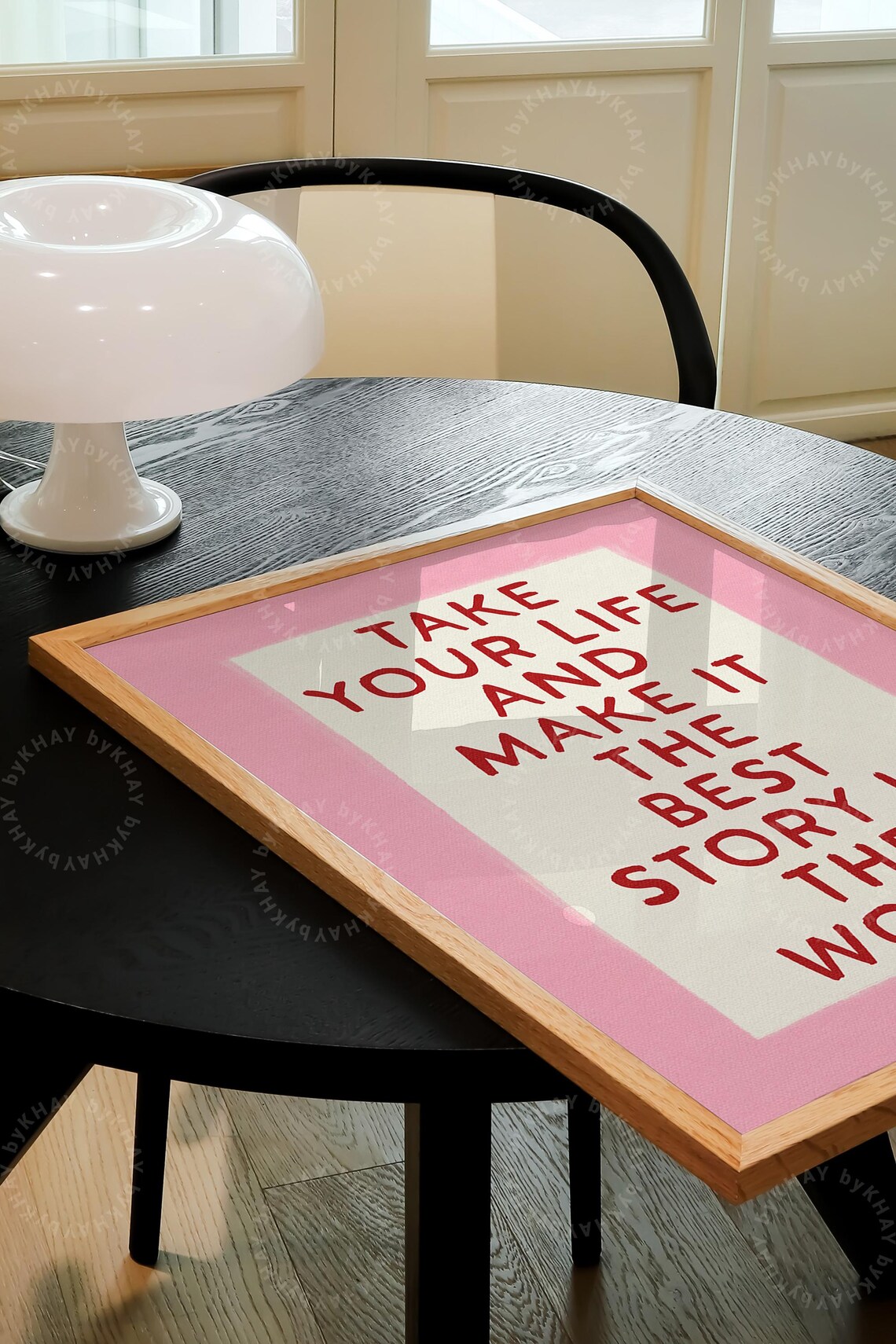 Best Story Positive Quote Print, Trendy Pink Red - Image 2