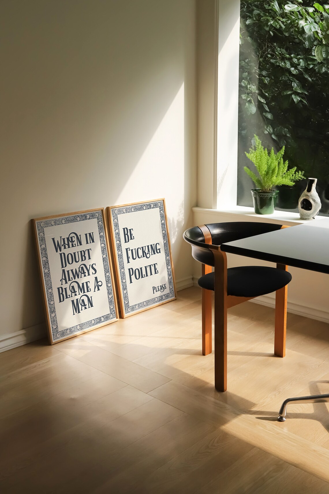 When In Doubt Blame A Man Funny Quote Art Print - Image 3