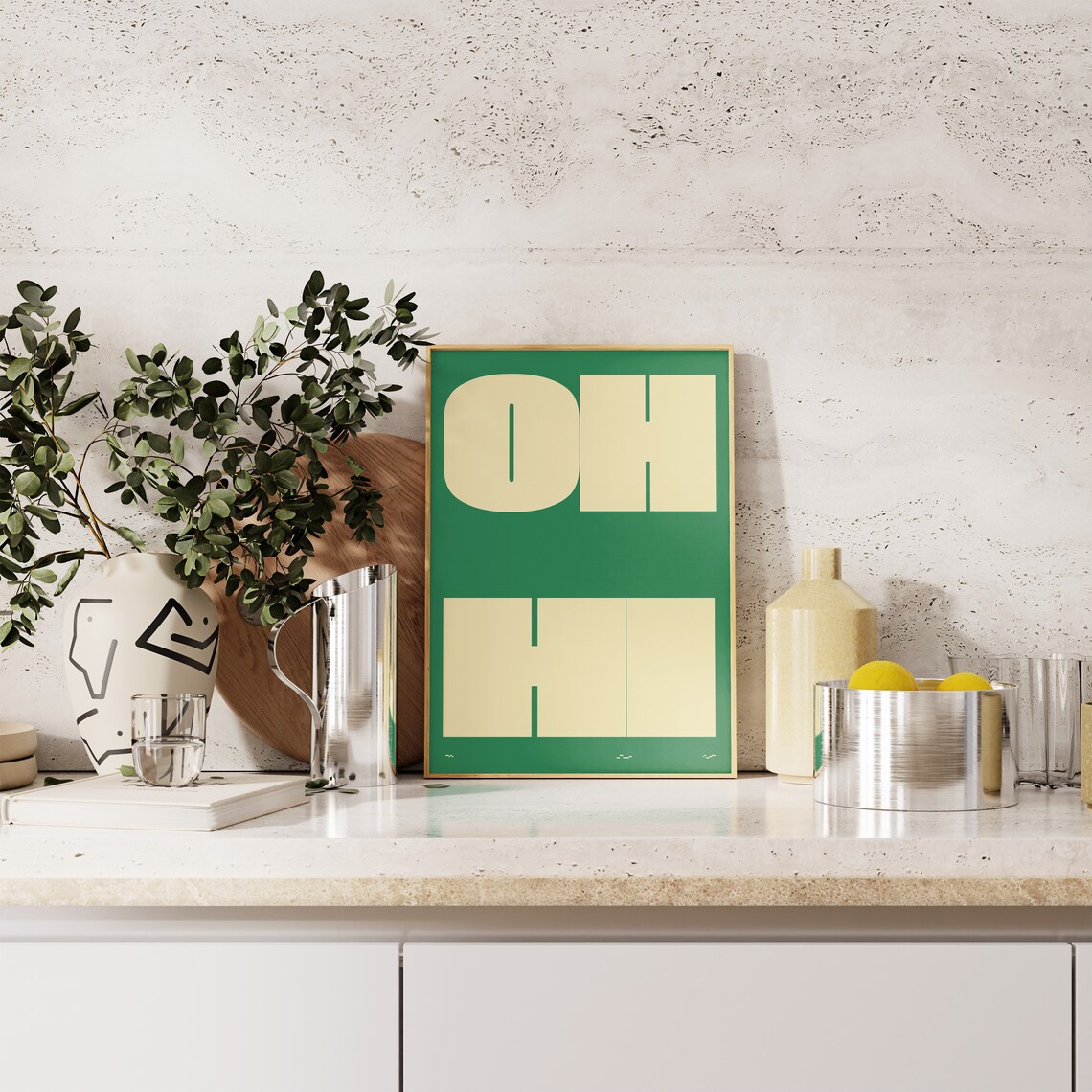 Oh Hi Typography Retro Entryway Art Print - Image 2