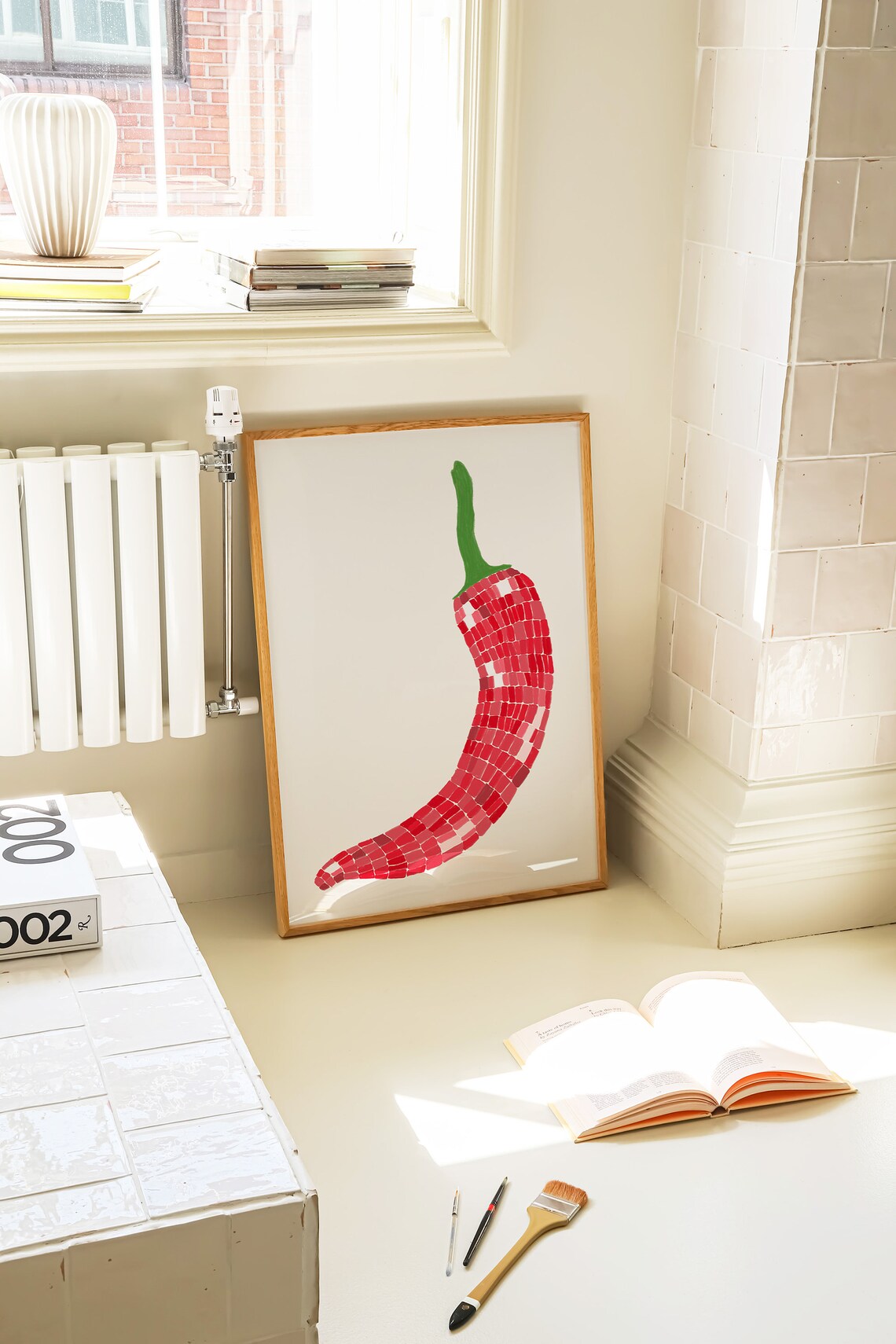 Disco Ball Chilli Retro Food Illustration Art Print - Image 2
