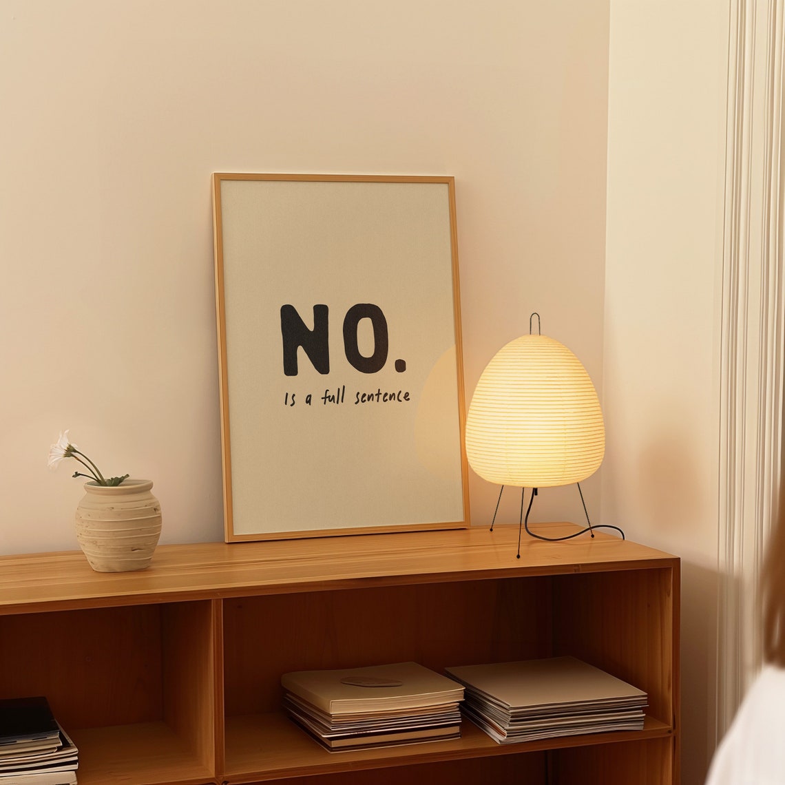 No Is A Full Sentence Bold Black Funny Boundary Setting Quote Poster - Image 3