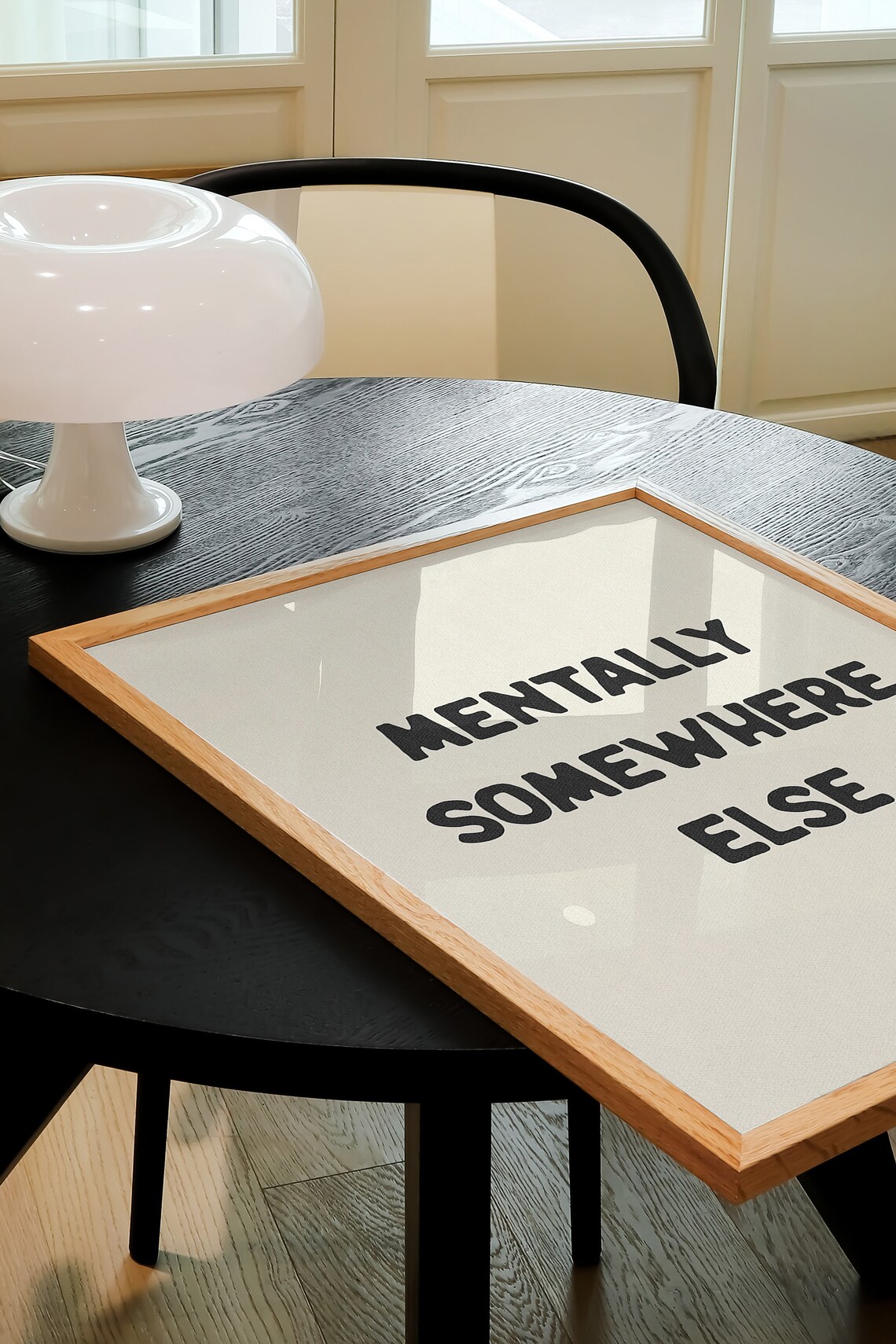 Mentally Somewhere Else Bold Black Cream Minimalist Quote Poster - Image 2