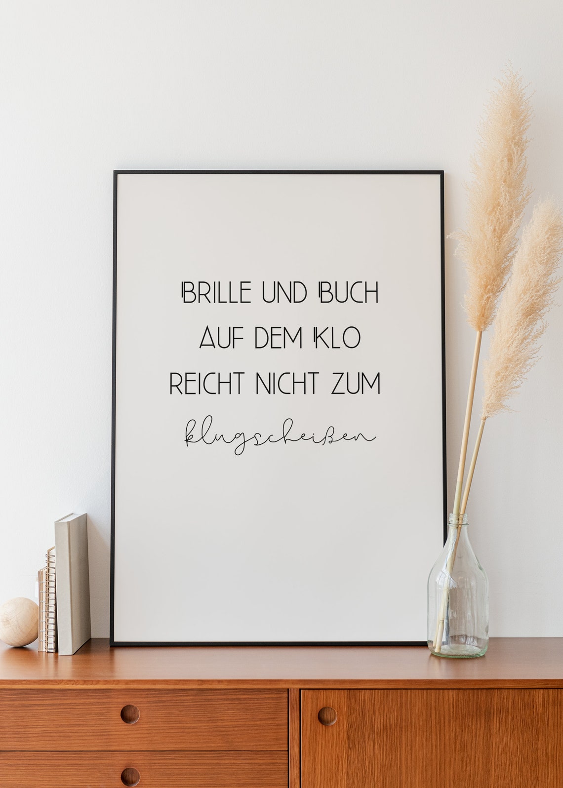 Brille Und Buch Auf Dem Klo Funny German Bathroom Sign Poster - Image 2