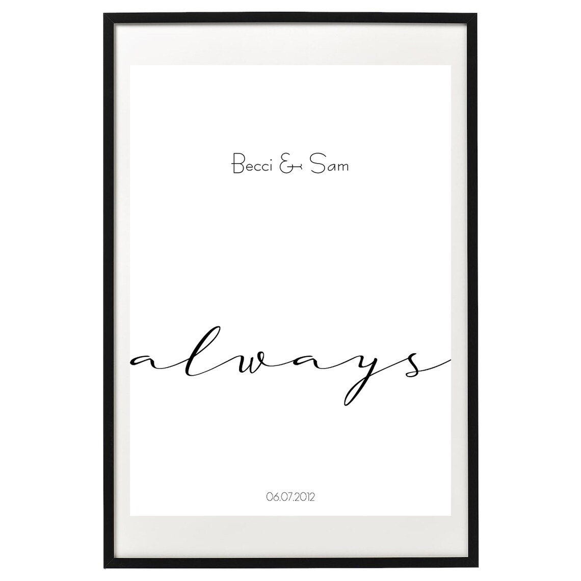 Always Personalized Love Art Print, Wedding Gift - Image 2