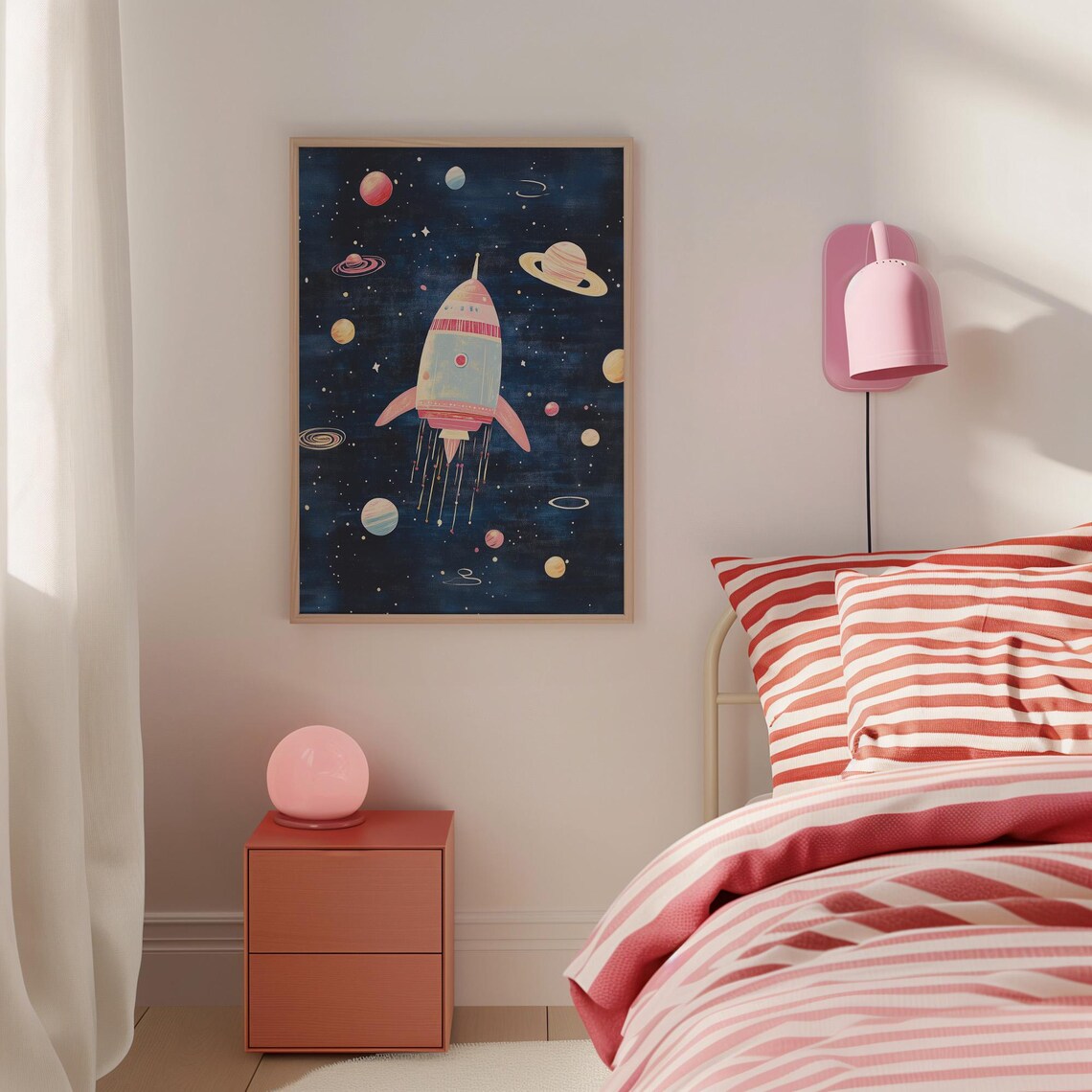 Space Rocket Poster, Nursery Kids Room Decor - Image 5