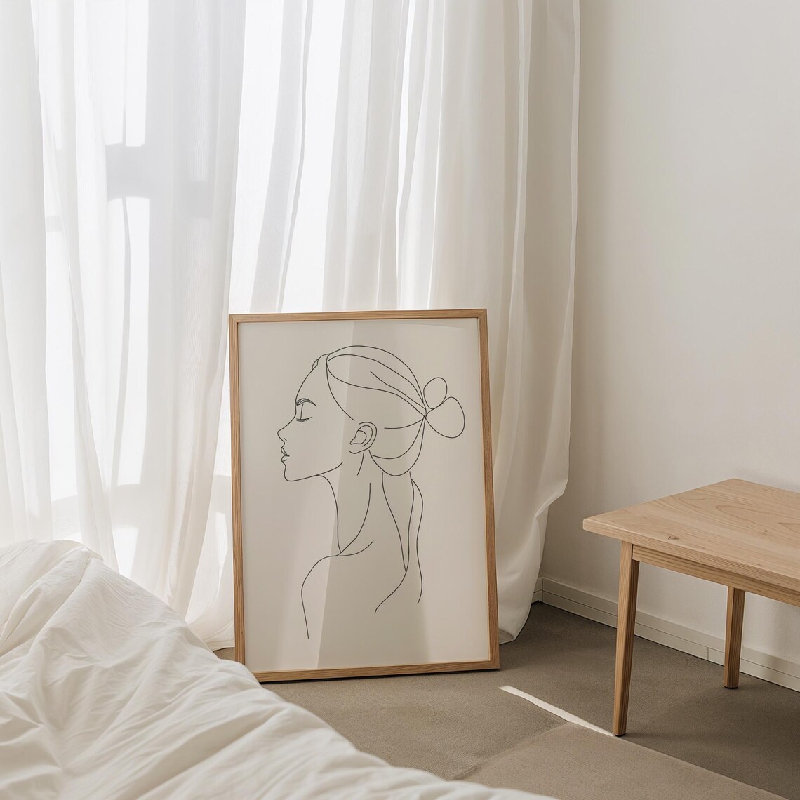 Refined Minimalist Line Art Woman Profile Elegant Modern Poster - Image 4