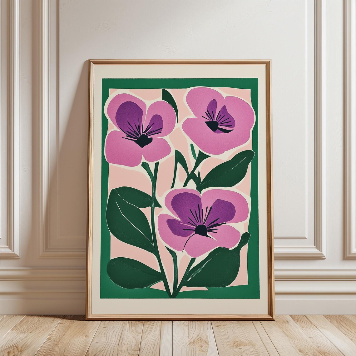 Bold Pink Purple Floral Market Botanical Modern Gallery Poster - Image 4
