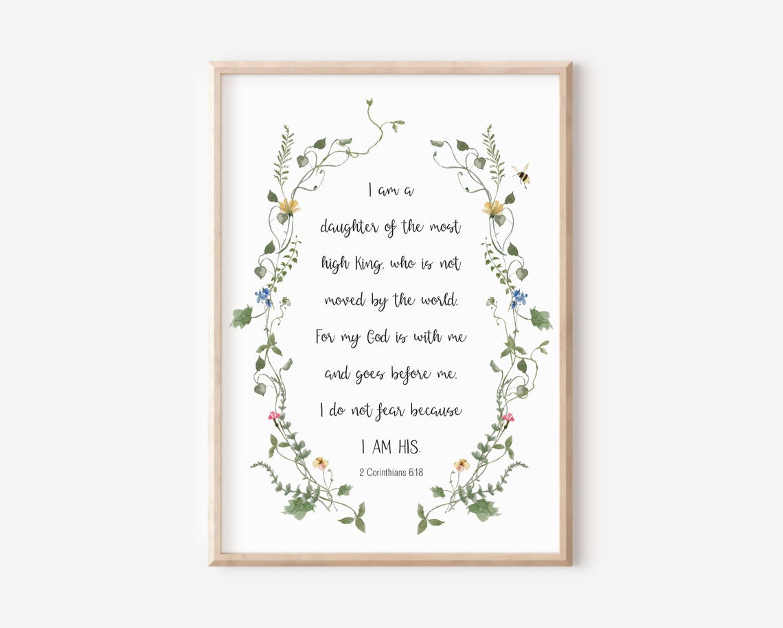 Daughter Of The Most High King Scripture Floral Wreath Poster