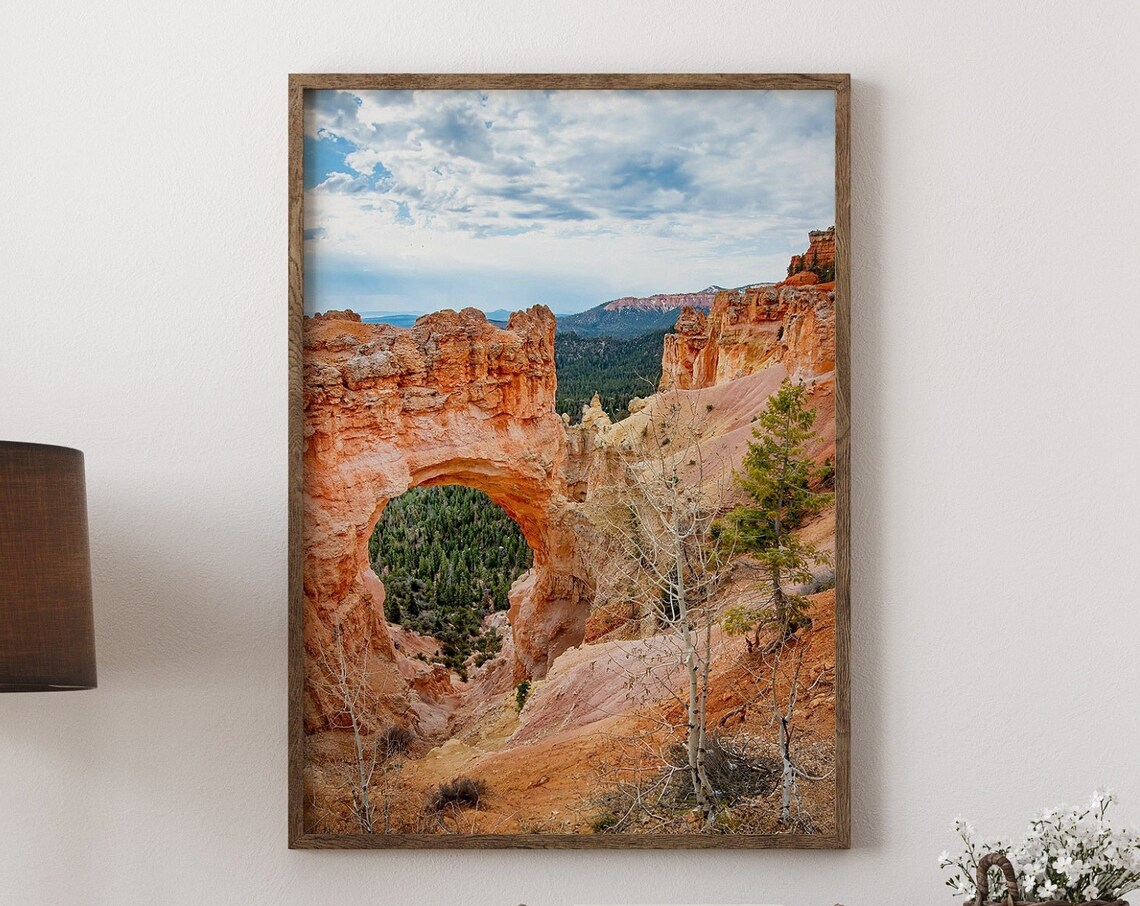 Bryce Canyon Utah Red Rock Natural Bridge Desert Photo Poster