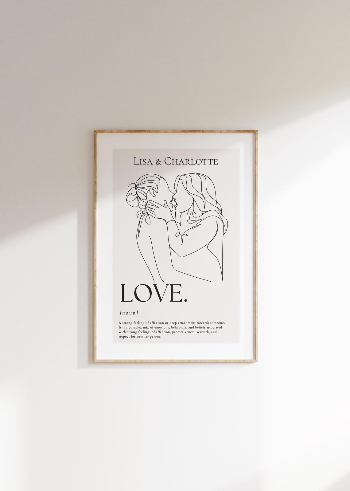 Love Definition Line Art Couple Poster Romantic Minimalist Decor - Image 4