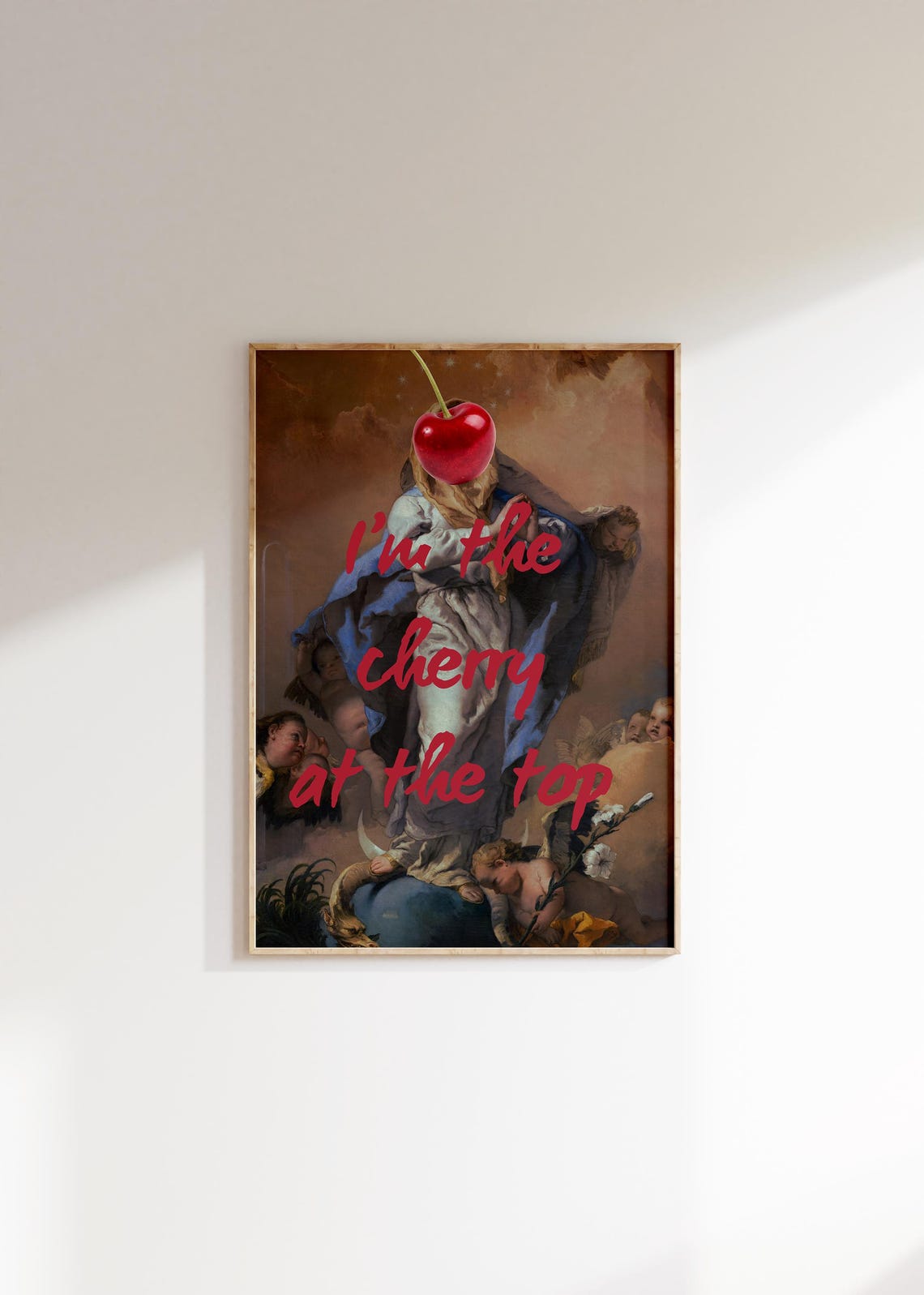I'm the Cherry at the Top Altered Classical Painting Feminist Poster - Image 3