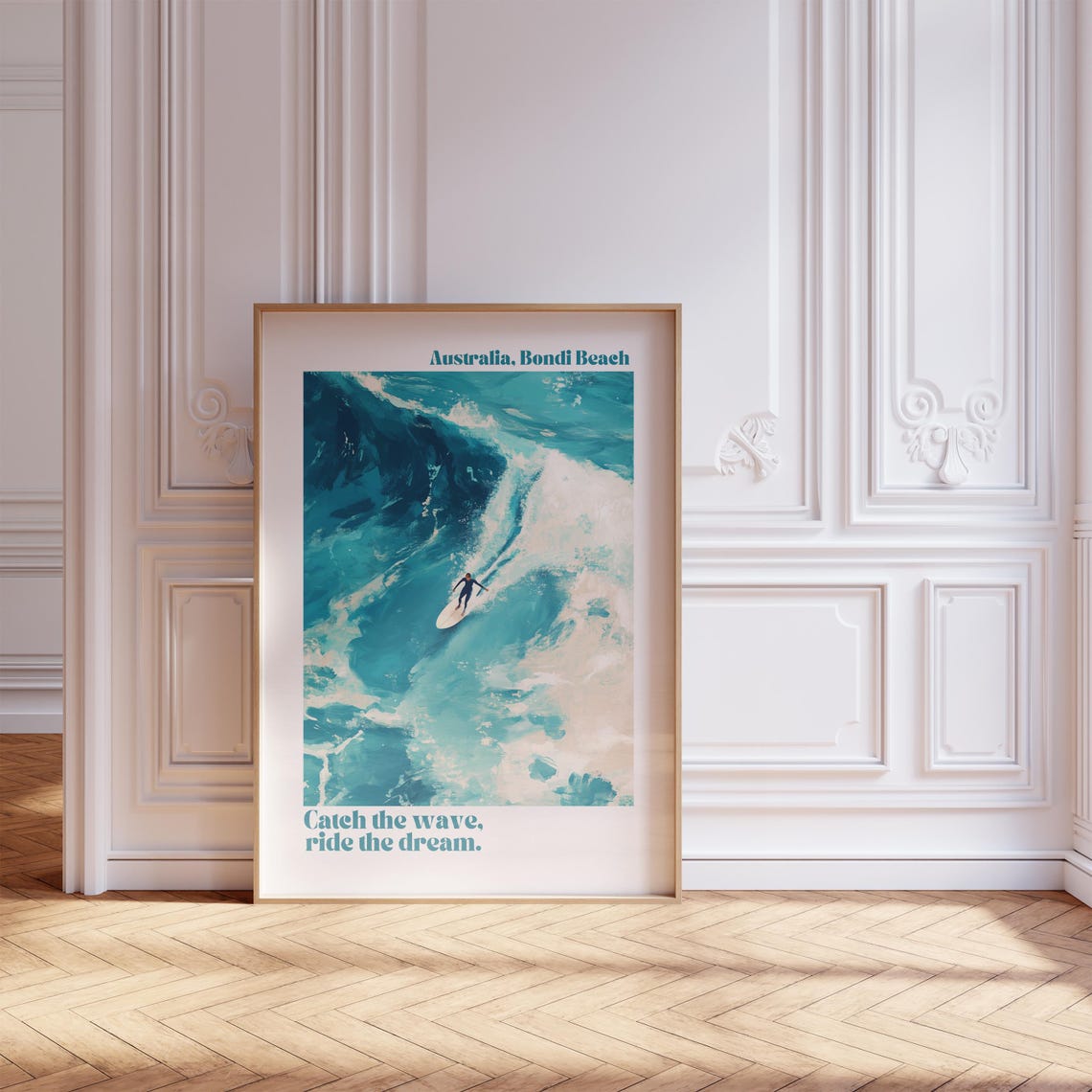 Australia Bondi Beach Surfer Big Wave Surf Photography Poster